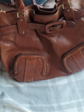 COLE HAAN - Classic Brown Leather Tote Handbag